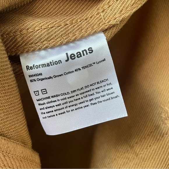 Reformation Marine Jeans in butterscotch color - Picture 10 of 12